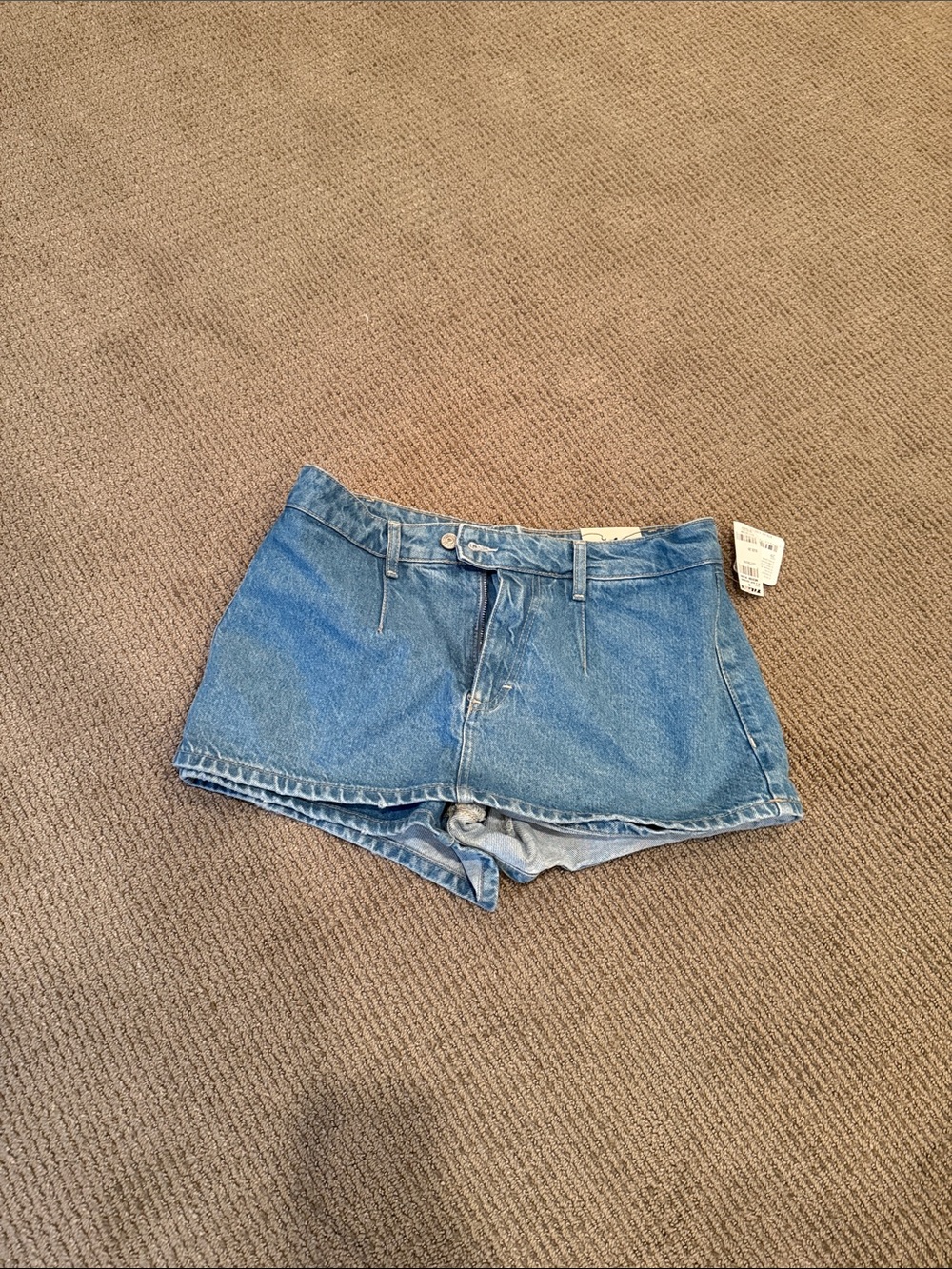 Free People Blue High-Rise Denim Skort Shorts
